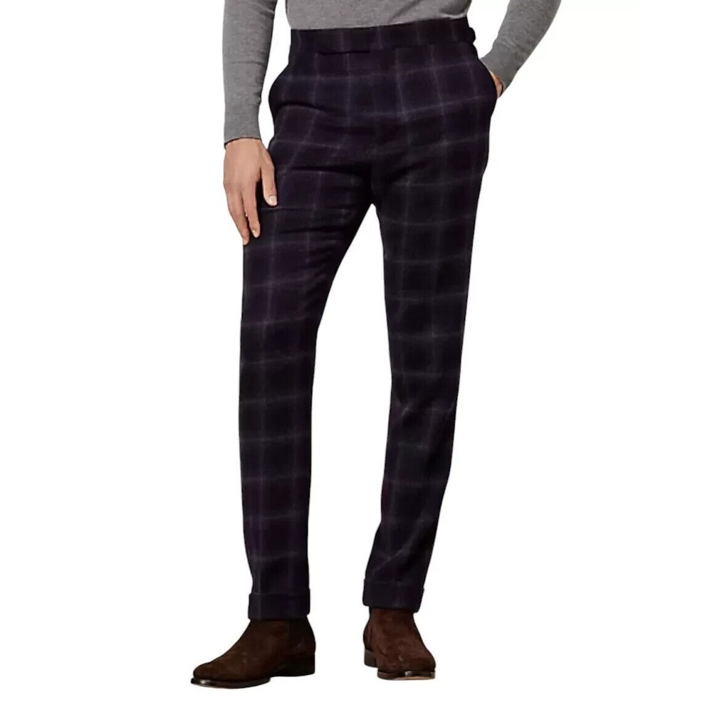 Ralph Lauren Purple Label Gregory Plaid Camel Hair Trousers Pants 38‎ NWT $895